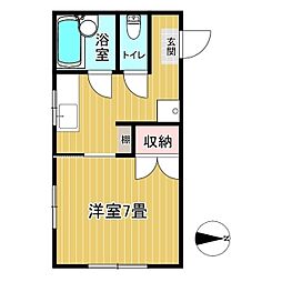 メゾンリヴィエール 1Kの間取図画像