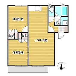 ル・ノールプラスA 2LDKの間取図画像