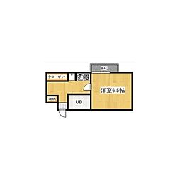 メゾン衆楽園 1Kの間取図画像