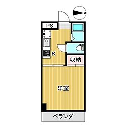 アラハート山北 1Kの間取図画像