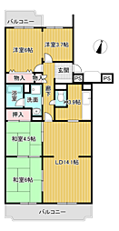 サンハイツ高槻10棟 4LDKの間取図画像