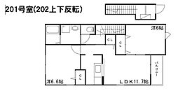 グレイスフルヴィラ2 2LDKの間取図画像