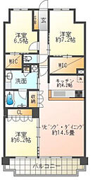 ローレルコート姫路大手前通り 2LDKの間取図画像