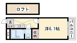 レオパレスリバーサイド播磨 1Kの間取図画像