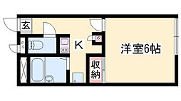 レオパレス西浜 1Kの間取図画像
