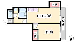 レジデンス西庄 1LDKの間取図画像