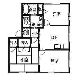ヴィラ・イーグレット 3DKの間取図画像