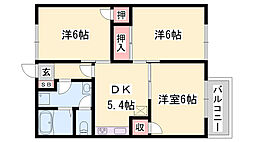 ソレイユ西本パート1A棟 3DKの間取図画像