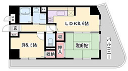 ライオンズマンション姫路 2DKの間取図画像