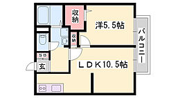 シティー御立 1LDKの間取図画像