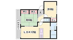レクエルドB 2LDKの間取図画像