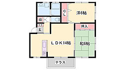 ラシャンス北八代 2LDKの間取図画像