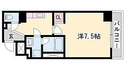 ベル・ドミール西二階町 1Kの間取図画像