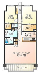 ローレルコート姫路大手前通り 2LDKの間取図画像
