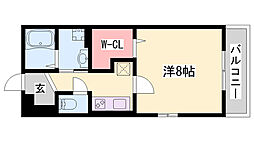 ロータス長町A 1Kの間取図画像