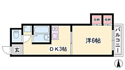 レジデンス西庄 1DKの間取図画像