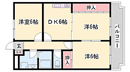 シャンボール 3DKの間取図画像