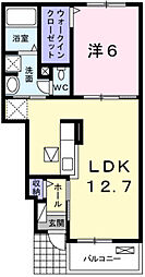 エスペランサ天神2 1LDKの間取図画像