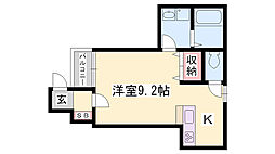 シティシングル 1Kの間取図画像
