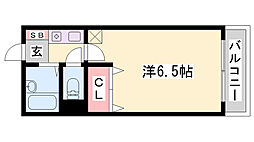 レオパレスBFフォーティエイト 1Kの間取図画像