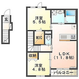 スプランドゥール 2LDKの間取図画像