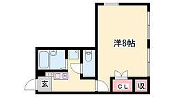 レオパレスゴールドレジデンス飾西 1Kの間取図画像