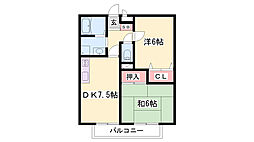 ファミールコート・KA棟 2DKの間取図画像