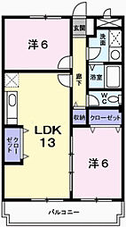 エルタウン 2LDKの間取図画像