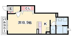 パレ・エクセラン 1Kの間取図画像