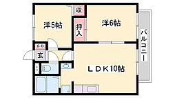 サンライフ新町B棟 2LDKの間取図画像