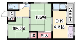 高芝荘 2Kの間取図画像