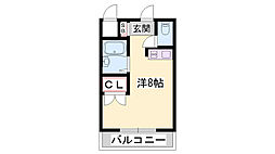 パールメゾン新在家 ワンルームの間取図画像
