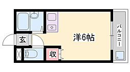 エクセルハイツ ワンルームの間取図画像
