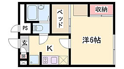 レオパレスサマールK 1Kの間取図画像