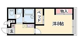 レオパレスリバーサイド光 1Kの間取図画像
