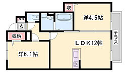 エコールK2 2LDKの間取図画像