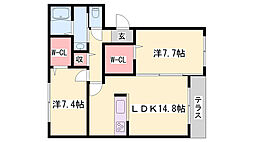 ラヴィ アンソレイエ 2階/-
