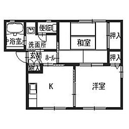 ベネッセ山手 2Kの間取図画像