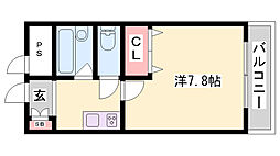 フロンティア21 1Kの間取図画像
