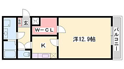 グランピア姫路 1Kの間取図画像
