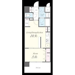 クロスフロント十二所線 1LDKの間取図画像