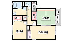 ツイン・ビレッジ西脇 2DKの間取図画像