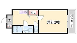 キャピタルアイ姫路 1Kの間取図画像