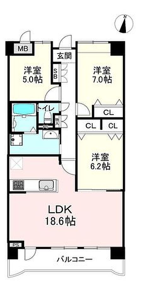 3LDK 間取り