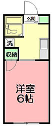 サンライズ・ヒル 1Kの間取図画像