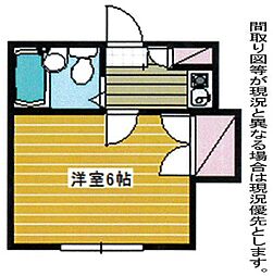ハイム六会 1Kの間取図画像