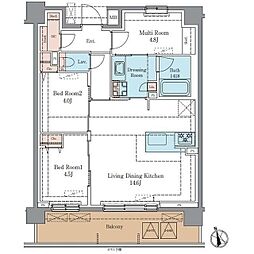 藤沢市弥勒寺1丁目マンション 2SLDKの間取図画像