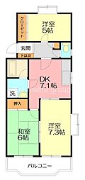 クレセール湘南 3DKの間取図画像