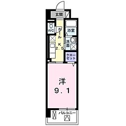 ブローテ湘南 1Kの間取図画像