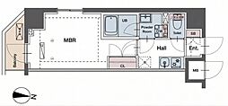ラグゼナ平塚 1Kの間取図画像